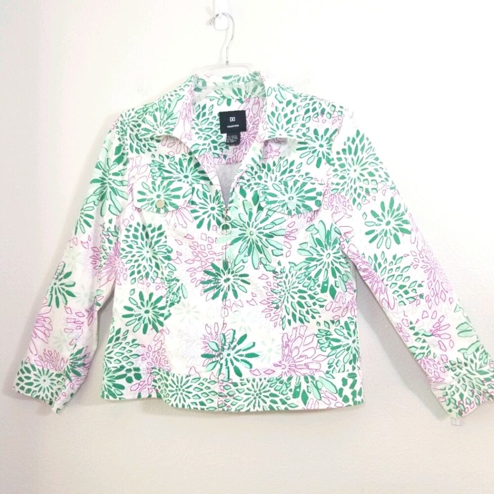DD Collection vibrant floral print stretchy jacket